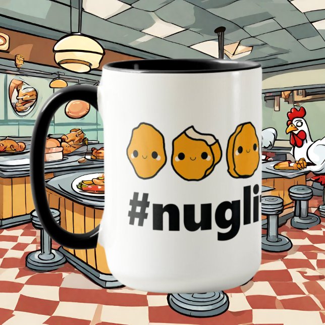 Caneca gancho de frango engraçado adiciona monograma (Criador carregado)