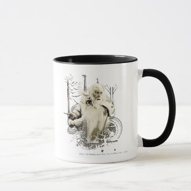 Caneca GANDALF™ com Colagem de Vetor de Espadas (Direita)