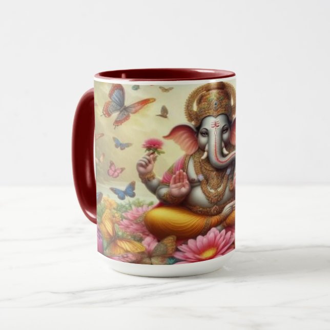 Caneca Ganesh Bênção Coffee Mug (Frente Esquerda)