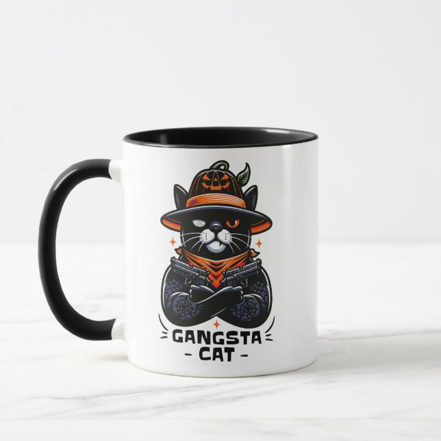 CANECA GANGSTA CAT HALLOWEEN (Esquerda)