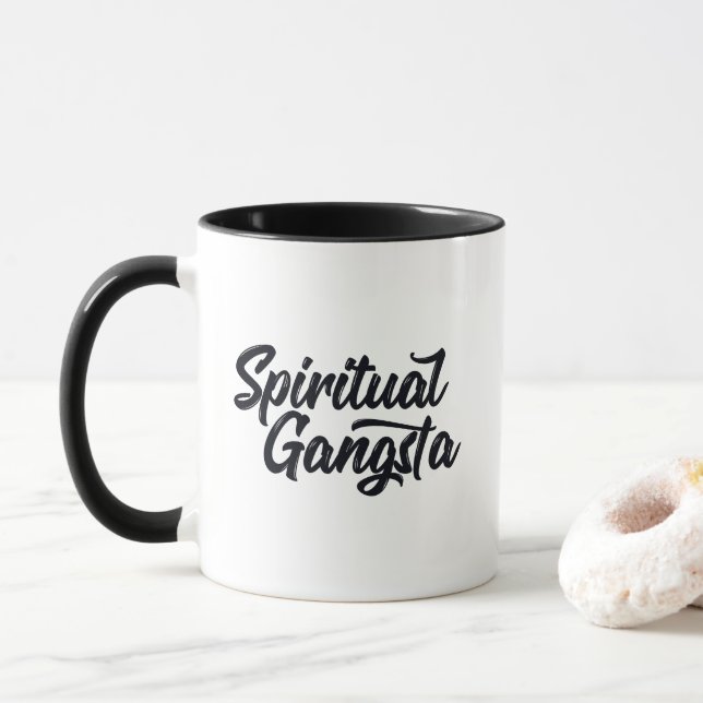 Caneca Gangsta Funny Yoga Cotação Design (Com Donut)