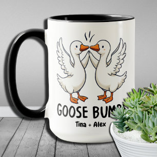 Caneca Ganso Fofo Arrepios Piada Amante de Animais Punny
