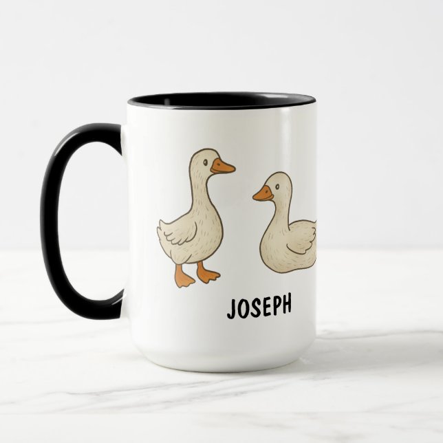 Caneca Ganso Tolo Desenhado à Mão Personalizado Fofo (Esquerda)