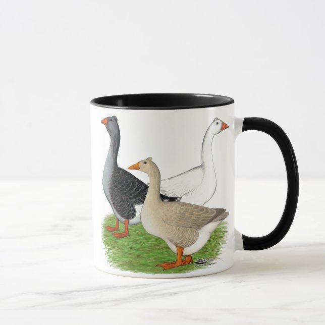 Caneca Gansos:  Trio adornado (Direita)