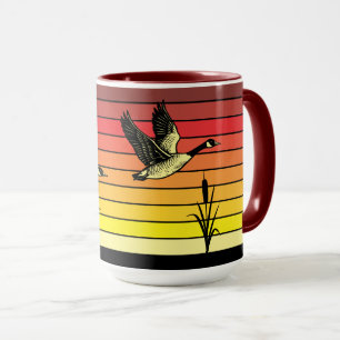 Caneca Gansos Voadores & Pôr do Sol Retrô