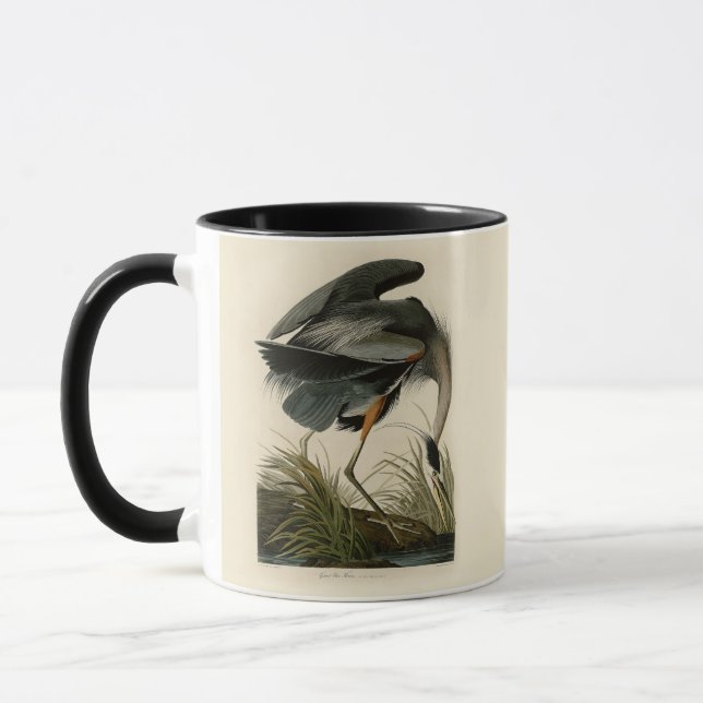 Caneca Garça-azul-grande de Audubon Marsh Bird (Esquerda)