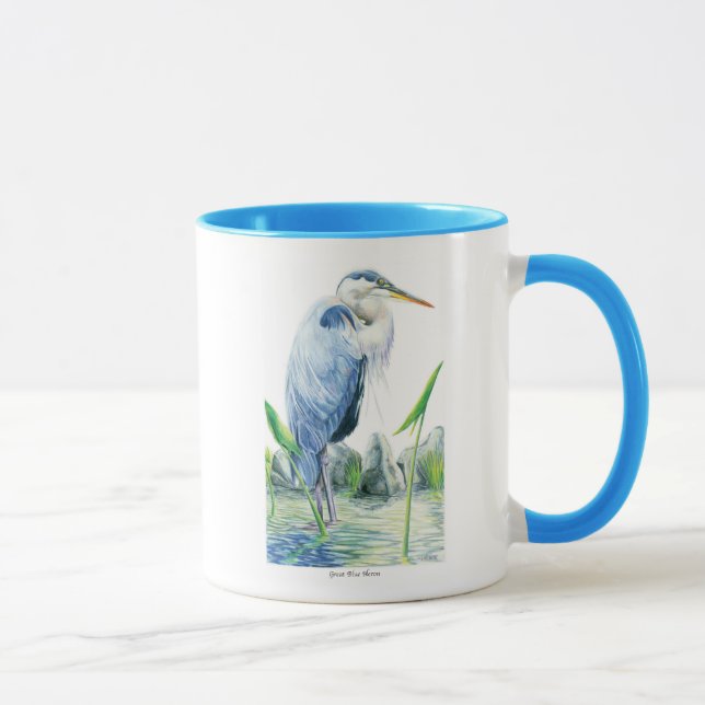 Caneca Garça-real de grande azul (Direita)