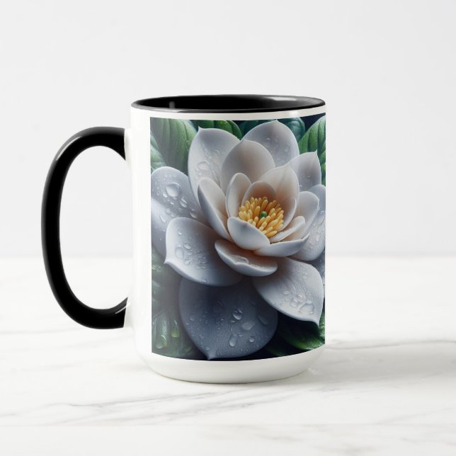 Caneca Gardenia Branca Floral (Esquerda)