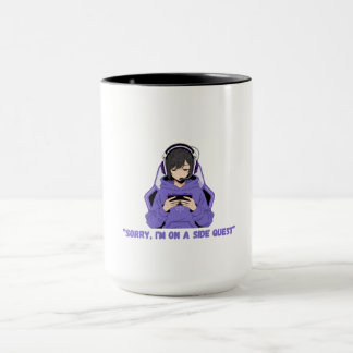 Caneca Garota Anime Gamer Arte de Jogo Roxa