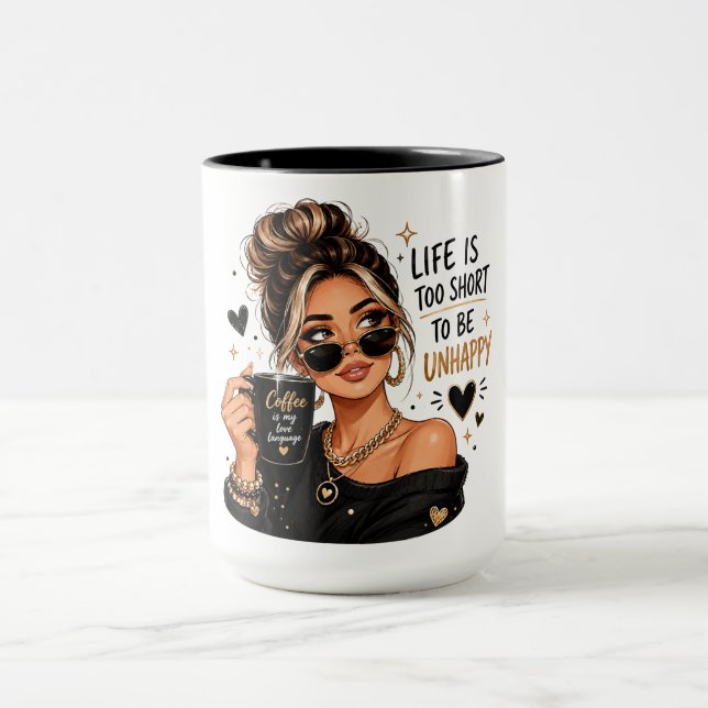Caneca Garota de Café Fofa/Sarcastica (Centro)