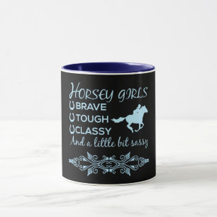 Caneca Garota de Cavalo Clássica Brava e Duro em Azul Cla