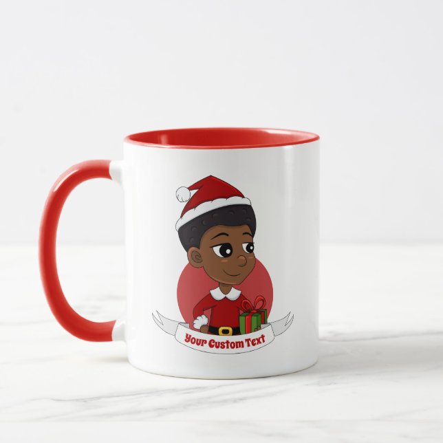 Caneca Garota de Natal com um desenho afro (Esquerda)