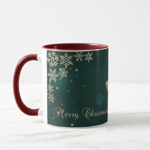 Caneca Garota de Natal Vintage, Flocos de Neve
