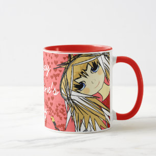 Caneca Garota feliz dia de os namorados-Bonita
