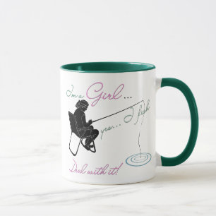 Caneca Garota pescando arte