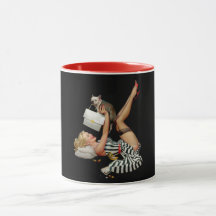 Garota pinup com cachorrinho Alberto vargas vintag
