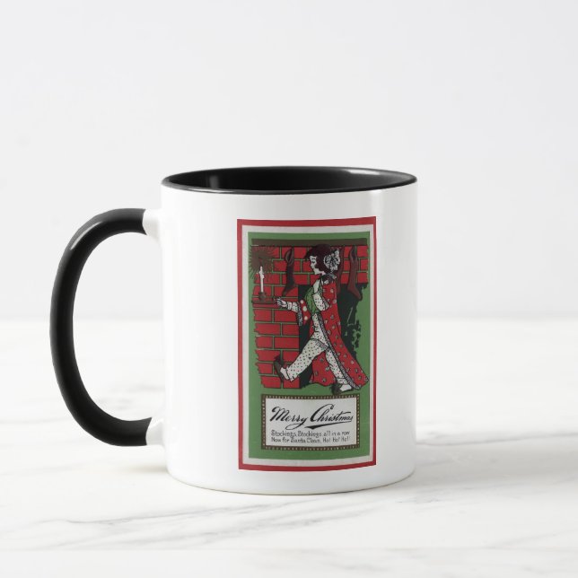 Caneca Garota segurando boneca e castiçal (Esquerda)