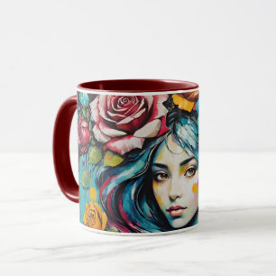 Caneca Garota Whimsic com Rosas