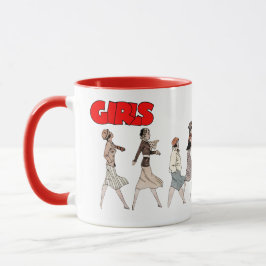 Caneca Garotas Vintage - Ilustração de Quadrinhos de 1933