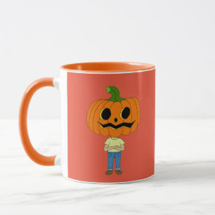 Caneca garoto chibi da cabeça de abóbora