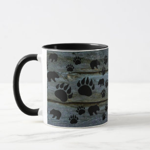 Caneca Garras Negras, Ursos Negros - Madeira Rústica