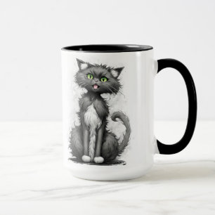 Caneca Gata Louca Em Branco