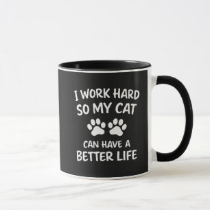 Caneca Gata Mamãe Eu Trabalho Duro Para Que Meu Gato Poss