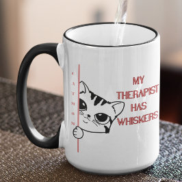 Caneca Gata Mamãe Meu terapeuta tem bigodes