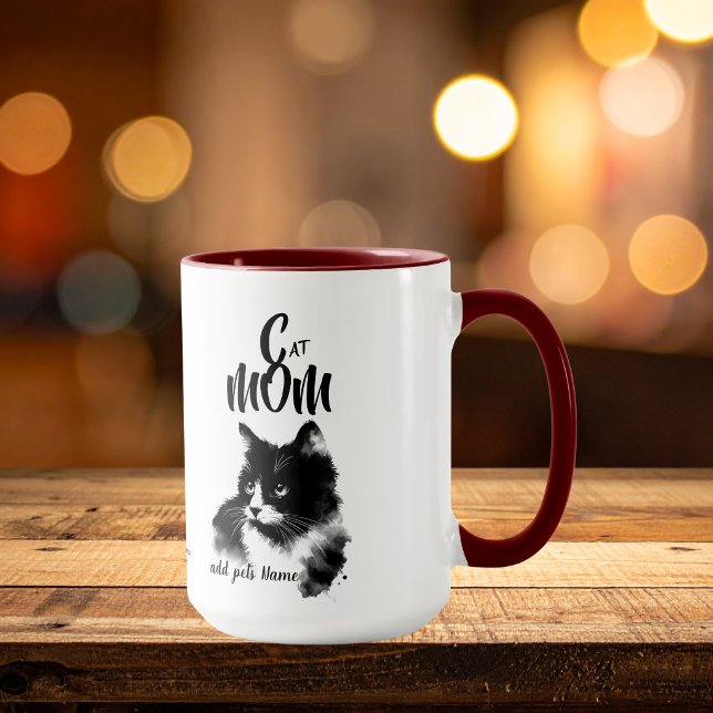 Caneca Gata PRETA MÃE adicionar Foto e/ou Nome (personalize)