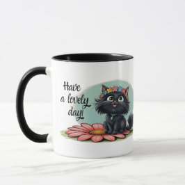 Caneca Gatinho Alegre em uma Flor - Sorria Conosco!