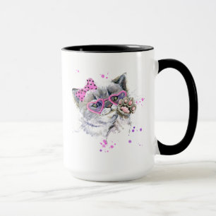 Caneca Gatinho bonito da aguarela