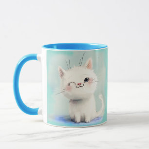 Caneca Gatinho Branco Bonito