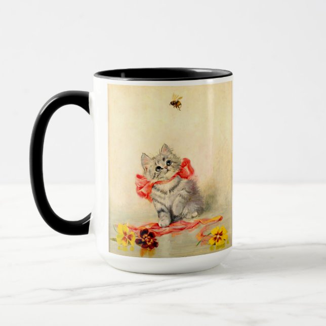 Caneca Gatinho com Fita Vermelha (Esquerda)