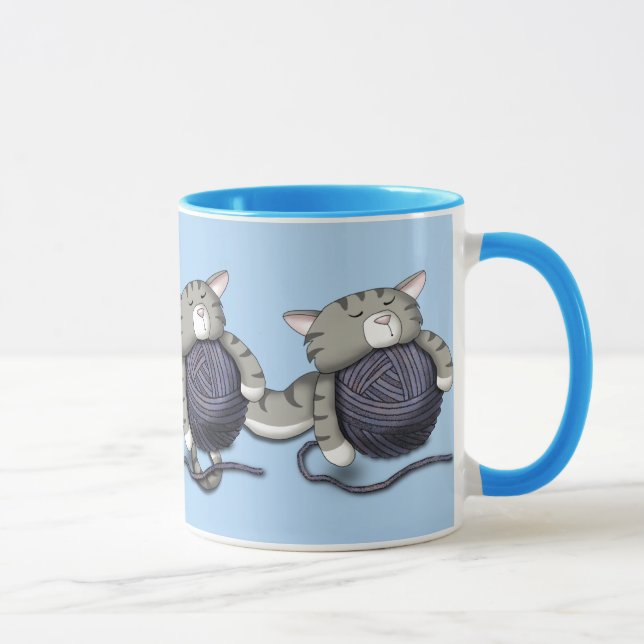 Caneca Gatinho de cartum com esfera de fios (Direita)