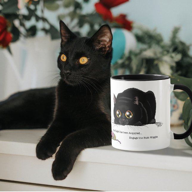 Caneca Gatinho de manteiga brincalhão, bunda sacudindo, g (Criador carregado)
