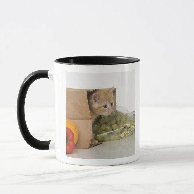 Caneca Gatinho dentro da bolsa de compra (Esquerda)