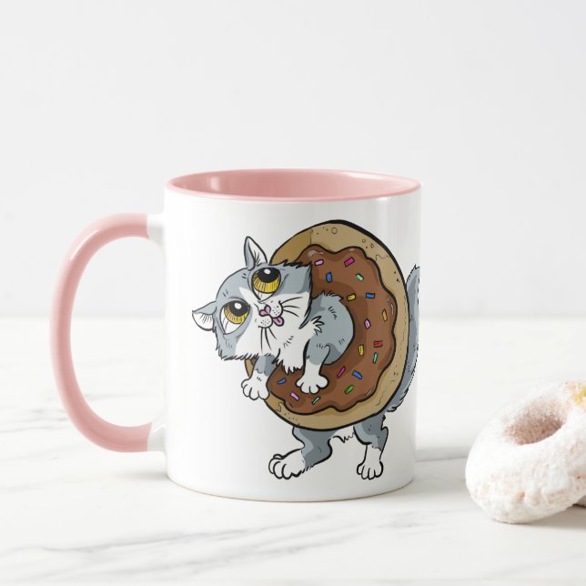 Caneca Gatinho doce Rosquinha (Com Donut)