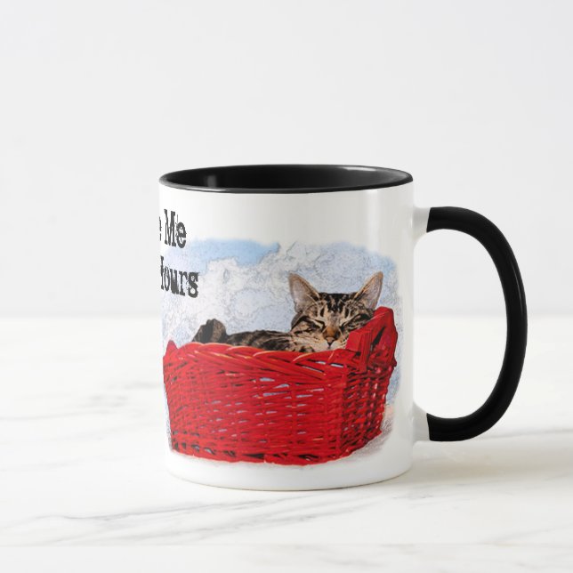 Caneca Gatinho Dormindo No Soquete Vermelho Brilhante (Direita)