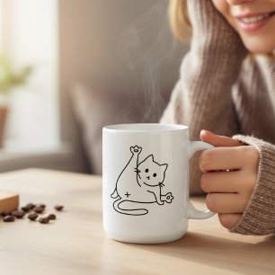 Caneca Gatinho Fofo Lambendo Bunda Presente Engraçado par