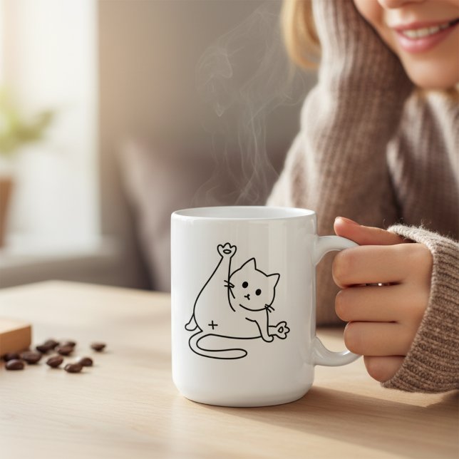 Caneca Gatinho Fofo Lambendo Bunda Presente Engraçado par (Criador carregado)