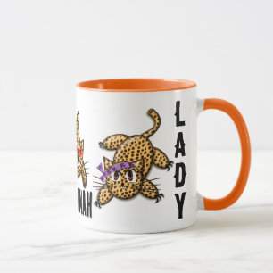 Caneca Gatinho-leopardo de anime ultra-bonito de gato lou