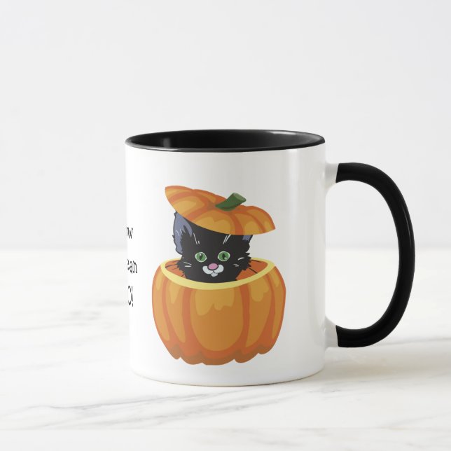 Caneca Gatinho Negro Pumpkin Halloween (Direita)