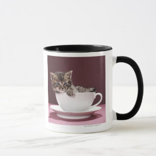 Caneca Gatinho no copo e nos pires