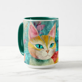 Caneca Gatinho no Jardim Flor