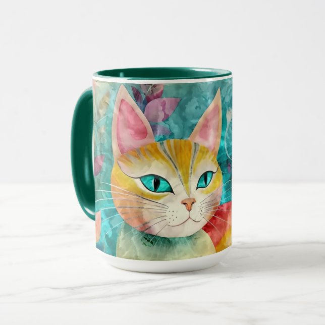 Caneca Gatinho no Jardim Flor (Frente Esquerda)