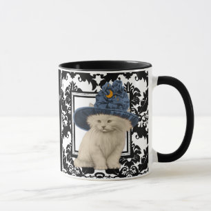 Caneca Gatinho Ultra Cute Vintage Vintage Hat Mug Damask
