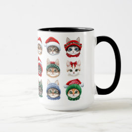 Caneca Gatinhos bonito em Chapéus de inverno