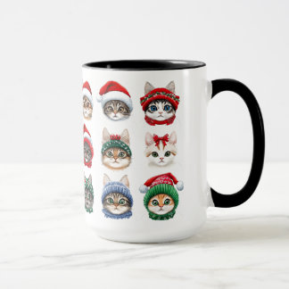 Caneca Gatinhos bonito em Chapéus de inverno