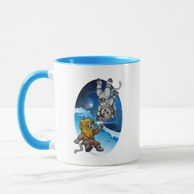 Caneca Gatinhos no mar e no espaço - PACOTE de benefícios (Esquerda)