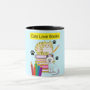 Caneca Gato Ama Livros